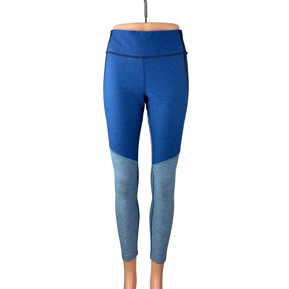 Outdoor Voices Tri Tone Blue Colorblock Yoga Workout Athletic Leggings Pant M